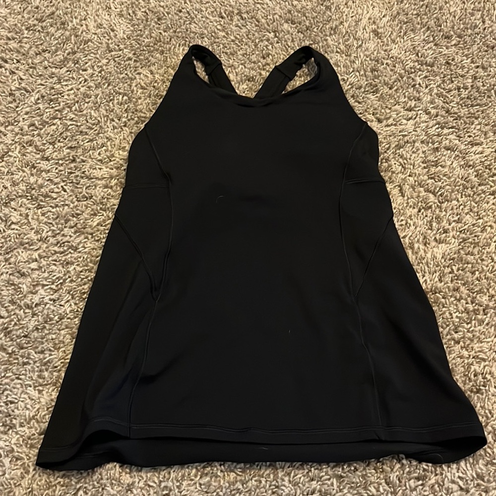 Lululemon cross back, black tank.  Size 4.